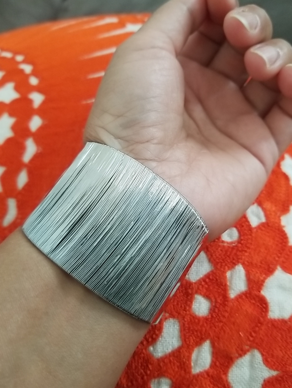 Vintage Silver Fine Wired Cuff Bracelet Statement accessory